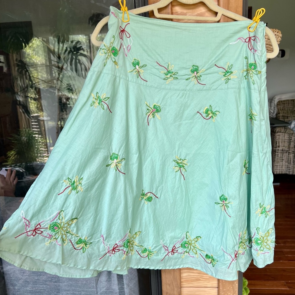 Embroidered A-line Skirt